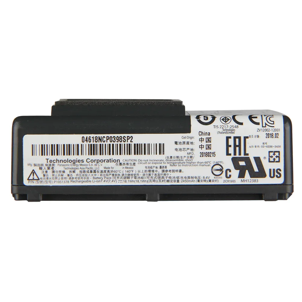 Replacement Battery P1051378 P1023901 2450mAh For Zebra ZQ520 QLn320 QLn220 QLn220HC P110m High Quality Batteries 8.4V