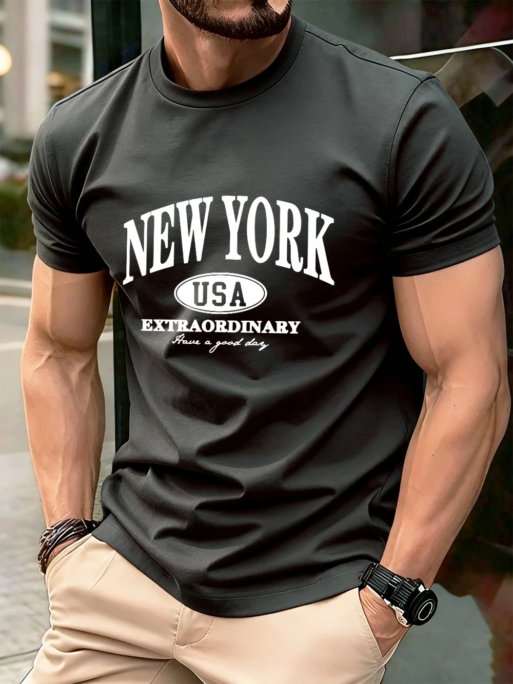 

New York Usa Printing Mens T-Shirt Cotton Summer O-Neck Short Sleeve Tops Comfortable Soft Oversized T Shirt Casual Male Clothes