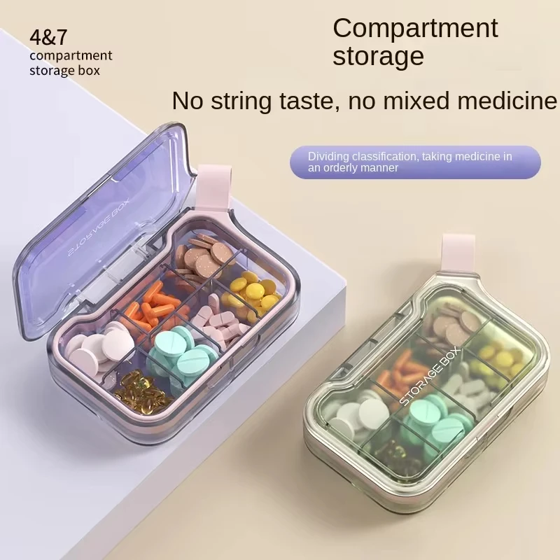 Portable Medicine Box Drug Compartmentalization Box Seven-Day Portable Medicine Box Three-Meal a Day Mini Pill Medicine Box