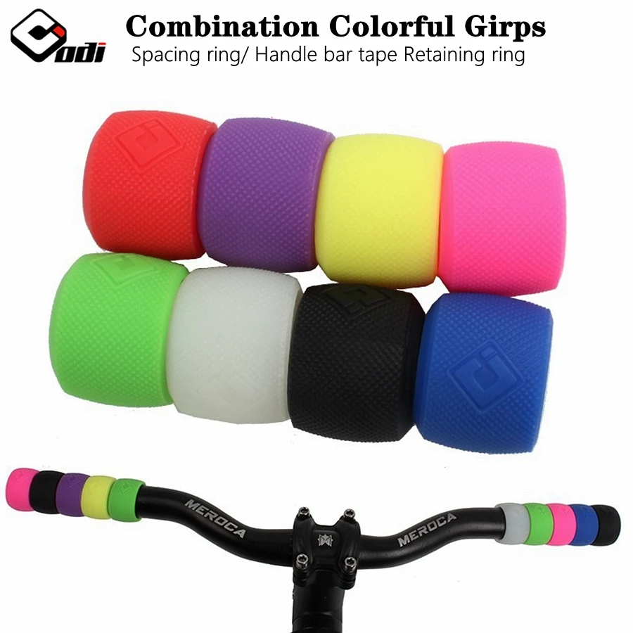 ODI Pure Silicone Handlebar Girp FNHON Folding Bike MTB Balance Bike Combination Colorful Grips Limit Ring Tape Retaining Rings