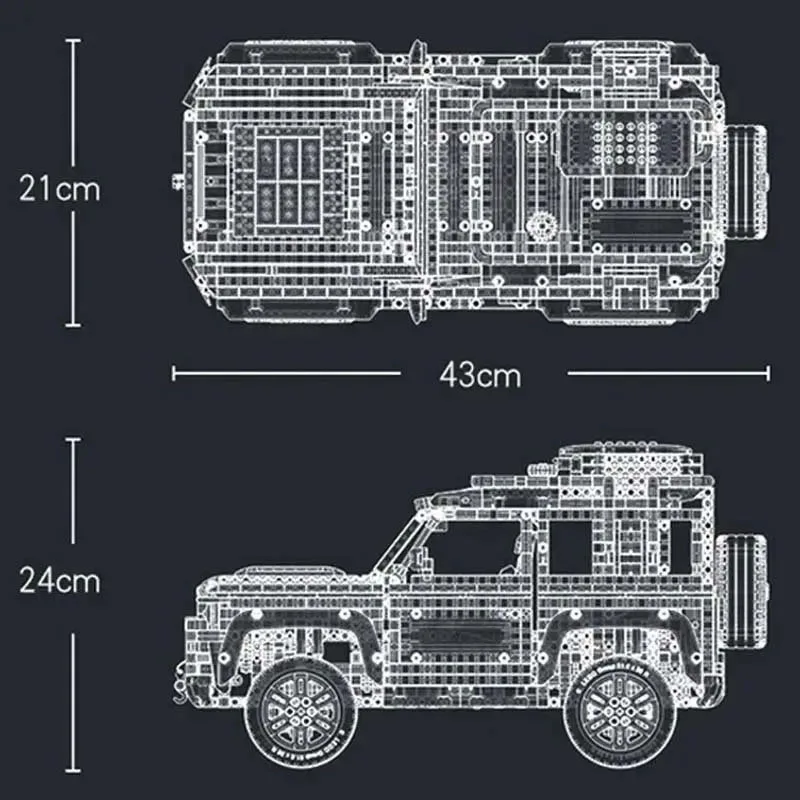 Land Supercar Rover Off-Road Defender Vehicle Building Blocks Bricks Birthday Christmas Girls Car Toys Compatible With42110