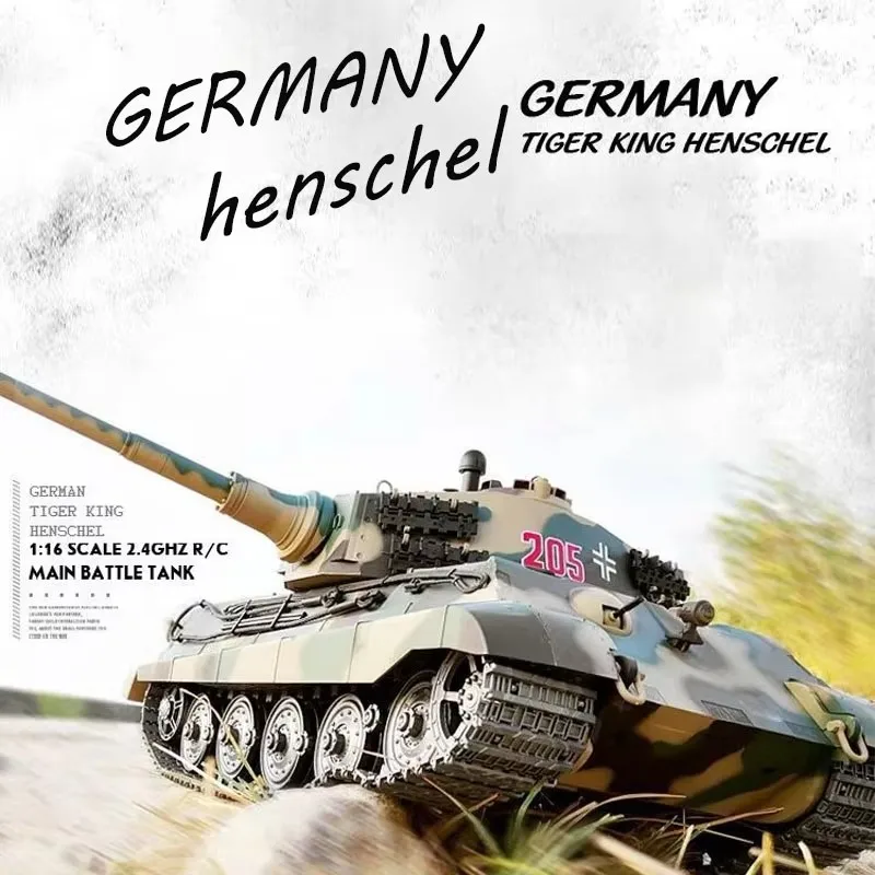 

Henglong 3888A German Tiger King Henschel Metal RC Heavy Tank Car Projectile 2,4G Модель с дистанционным управлением Многофункциональные игрушки