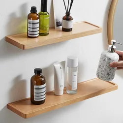 Wooden Bathroom Shelf Gold Wall Rectangle Kitchen Aluminum Beech Bathroom Shower Shampoo Soap Storage Rack Holder Black White