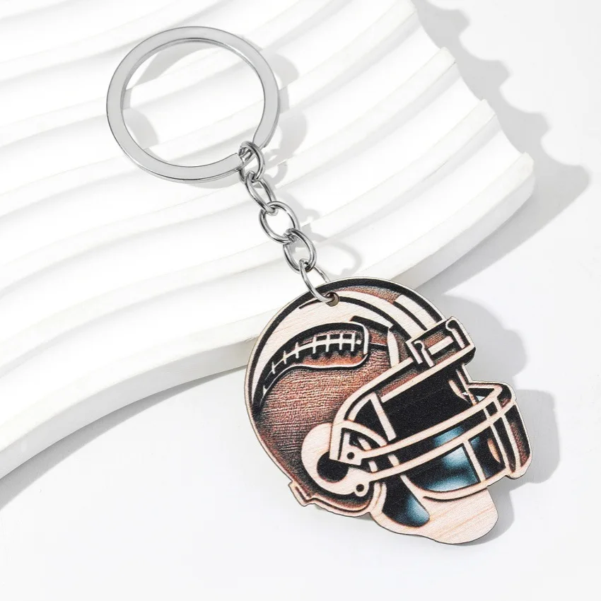 rugby keychain Pendant American Football Souvenir Sports Jewelry Mini Helmet Car Key ring Bag Ornament Key Chain