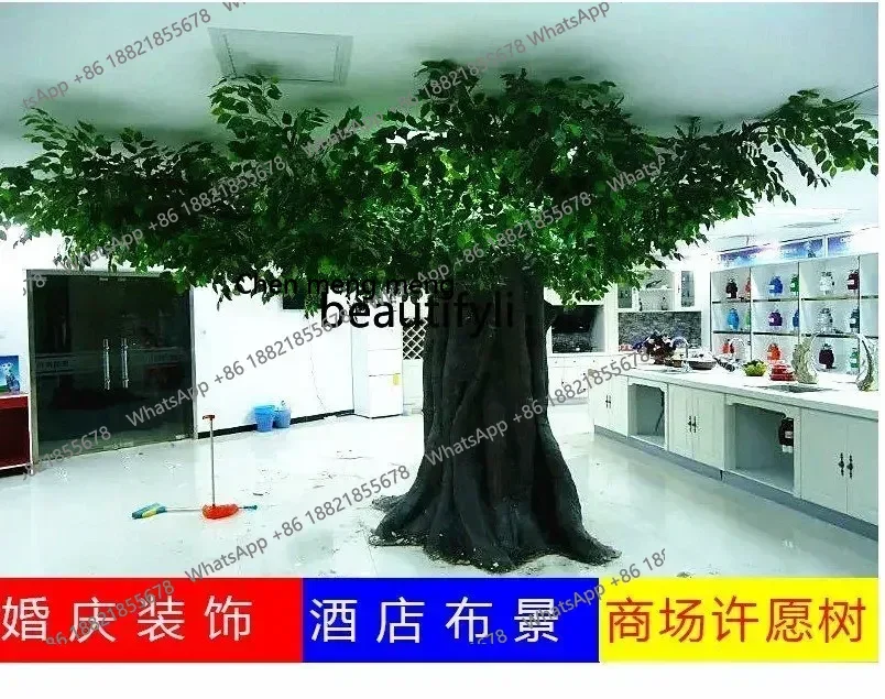 ss cn8350 ss 8350 Imitative Tree Frp Fake Trees Large Banyan Indoor Wrapped Pillars Banyan Large Hall Wedding Tree