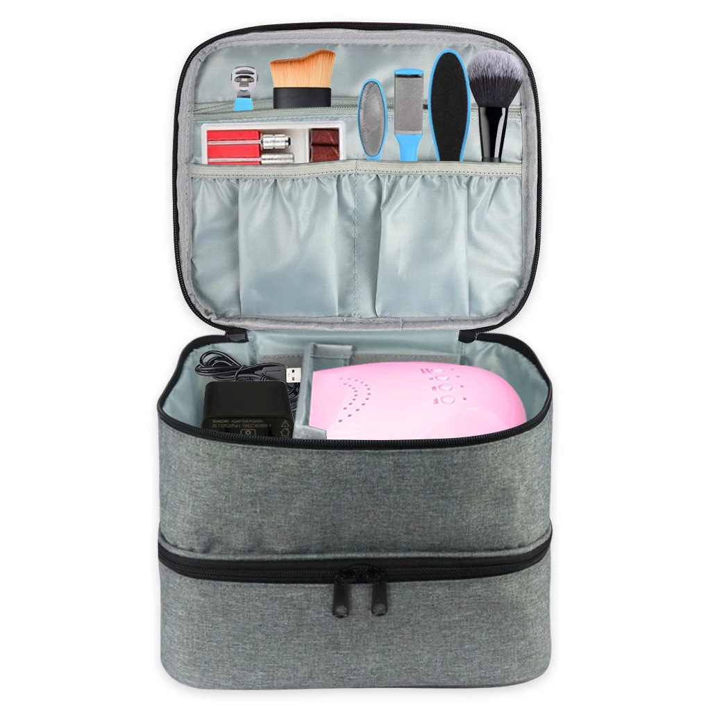 

Органайзер для лака для ногтей, ручной двухслойный косметический органайзер, большая сумка для женщин, коробка для хранения косметики с эфирным маслом для дизайна ногтей