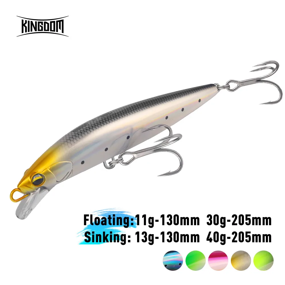KINGDOM Тонущая рыболовная приманка для гольяна, 38 г, 140 мм, приманки для дальнего заброса в соленой воде, искусственный жесткий приманка для морского окуня океана