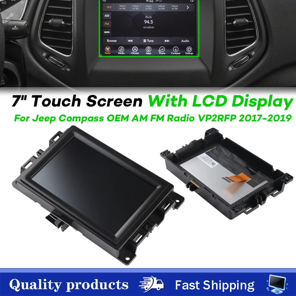 TDO-WXGA0700K00033-V2 TDO-WXGA0700K00057-V1 New 7 inch LCD With Touch Screen For Jeep Compass 2017-2020 Car Navigation