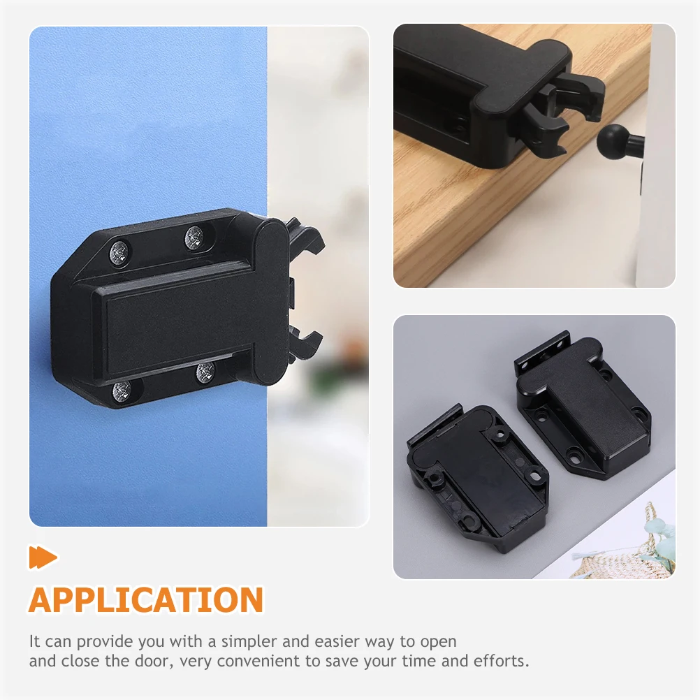 

5pcs Cabinet Door Latch Push to Open Hidden Security Lock for Kitchen Bedroom Cupboard Self-Closing Reusable Furniture