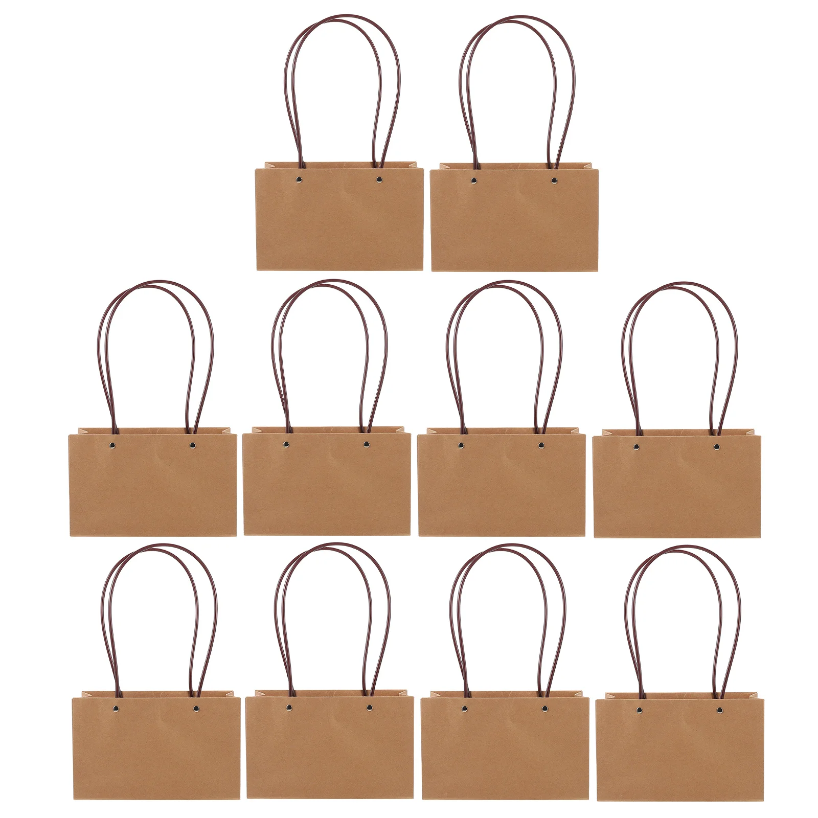 

10 Pcs Kraft Paper Tote Bags Durable Gift C y Decorative Thickened Multi Function Wrapping Bag Accessories Safe