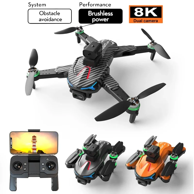 

Drone with camera, HD brushless motor, optical flow positioning, adjustable dual lenses, intelligent four-sided obstacle avoidan