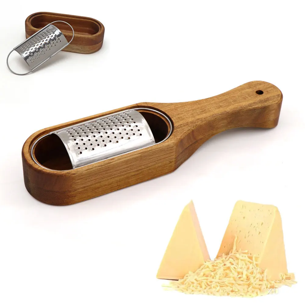 

Cheese Grater with Wood Handle Stainless Steel Vegetable Grater Citrus Shredder for Cheese Lemon Fruit Household Kitchen Tools