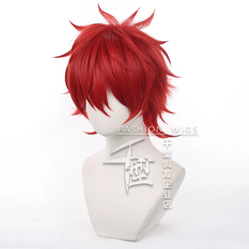 Game Ensemble Stars ES Crazy B Amagi Rinne Cosplay Wig Short Red Heat Resistant Synthetic Halloween Party Wig + Wig Cap