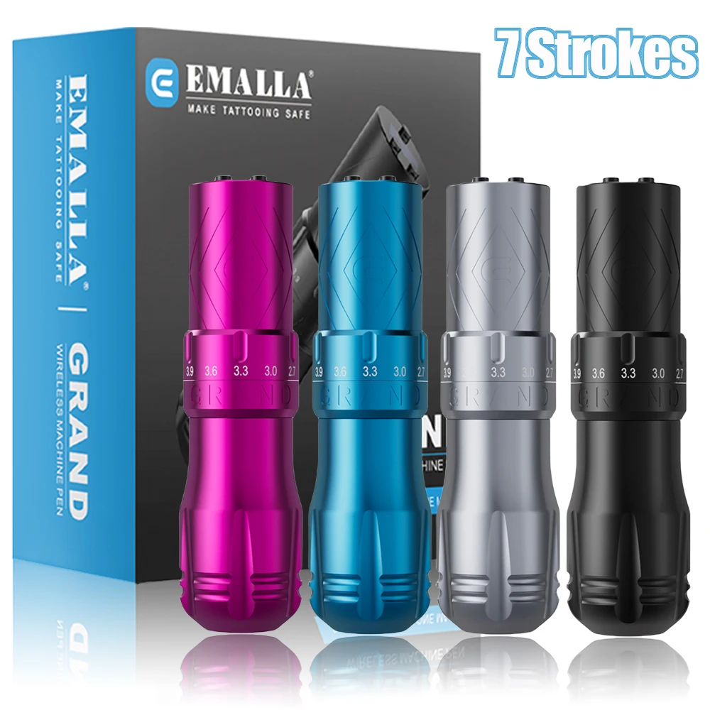

EMALLA GRAND Wireless Tattoo Machine Pen Strokes Adjustable Rotary Wireless Tattoo Pen LED Smart Display for Tattoo Artists