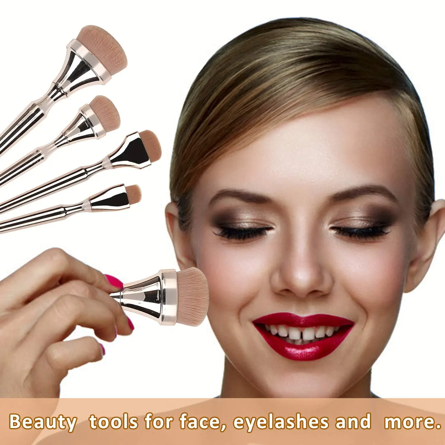 Conjunto de pincéis de maquiagem facial Fink para ferramentas de beleza, como pincéis de base, blush, contorno e sombra