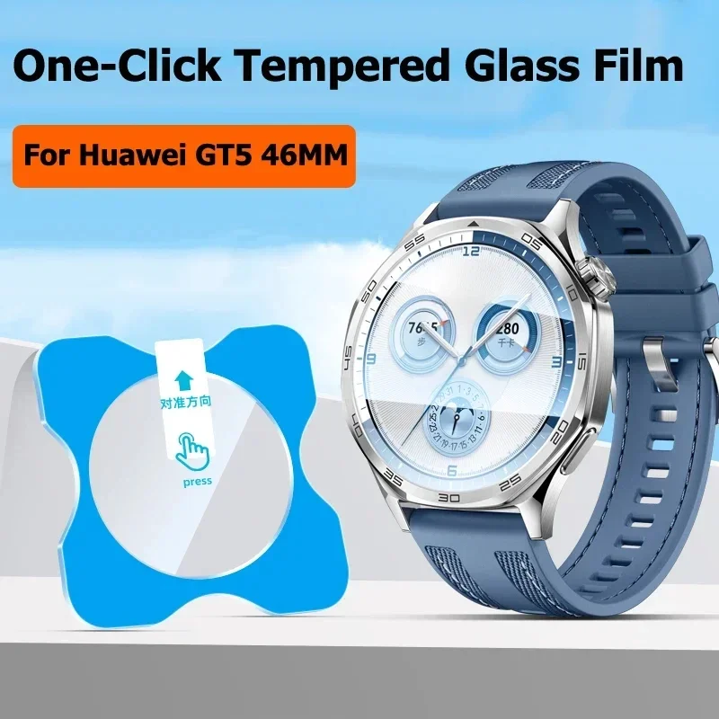 Para Huawei Watch GT5 46mm Protector de pantalla de vidrio templado para Huawei Watch GT5pro 42/46mm accesorios de películas protectoras de ajuste rápido