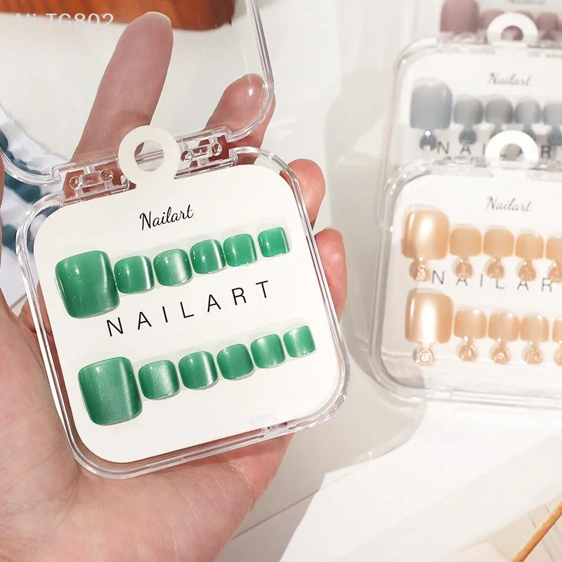 10 Pcs/Box French Fake Nails G - Nail Art Extension Cat Eye recension och pris