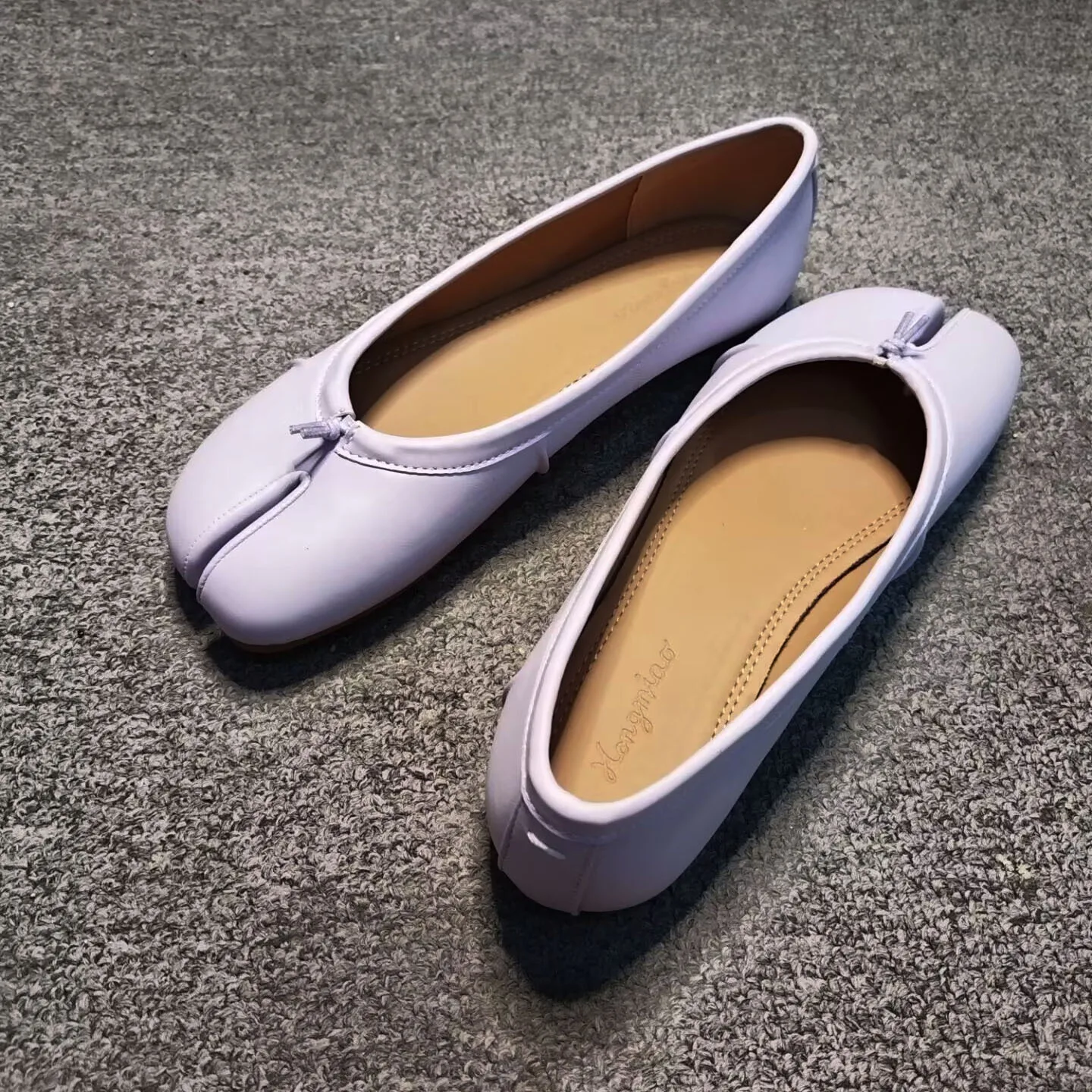 Echte Leder Tabi-Toe Ballerinas für Damen mit chinesischem Knoten, weiche Slip-On-Flachschuhe zum Gehen – Detail 28