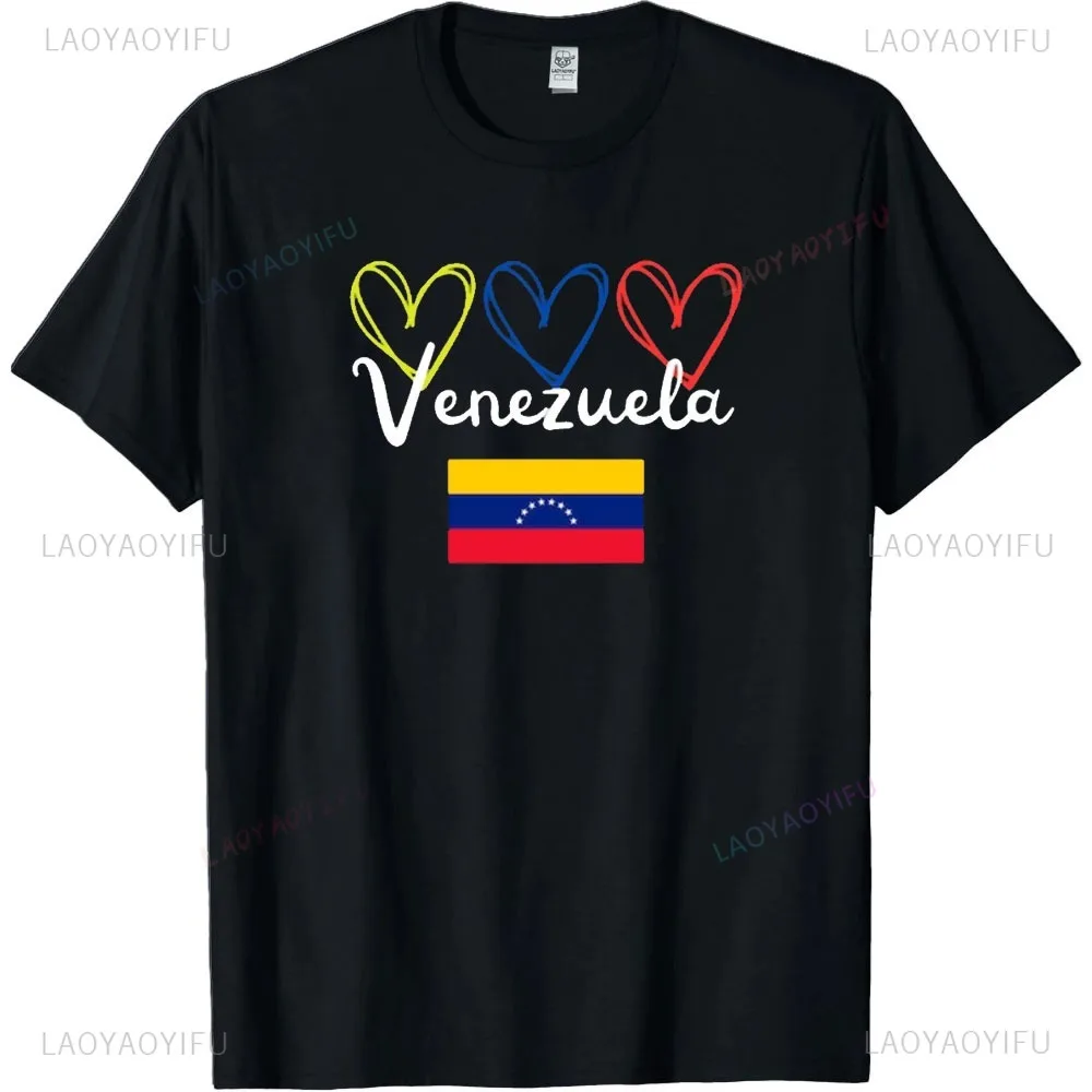 Venezuela La Vinotinto High Quality Men's Flag Design Print T-shirt Summer Patriot Fashion Casual Outdoors Unisex T-shirt Tops