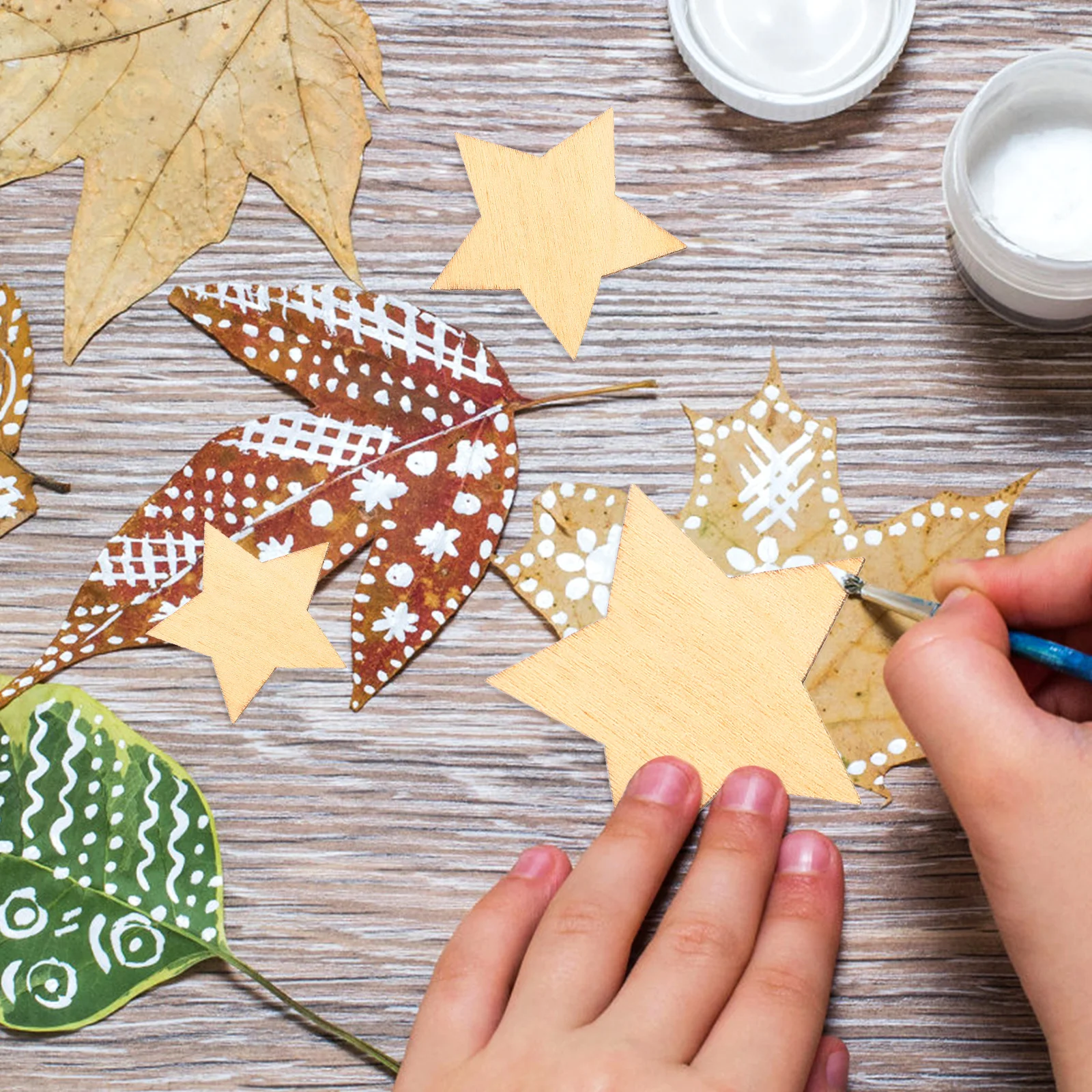 

100pcs Wooden Chips Natural Color Diy Crafts Unfinished Wood Ornaments Christmas Decorations Sewing Accessories