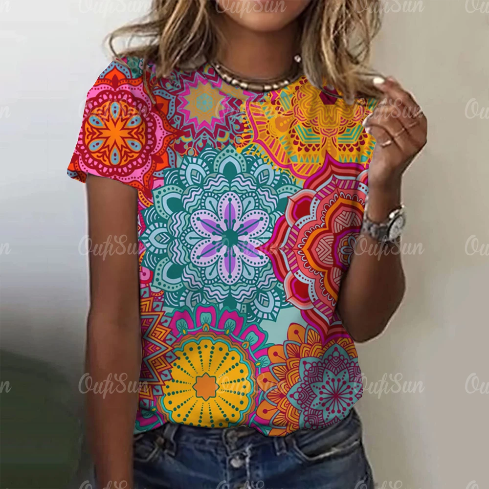 

Women T-Shirts Macaron Color Printing Daily Casual Pullover Summer New Loose Short Sleeves Oversized FashionTee Shirt 2024 S-4xl