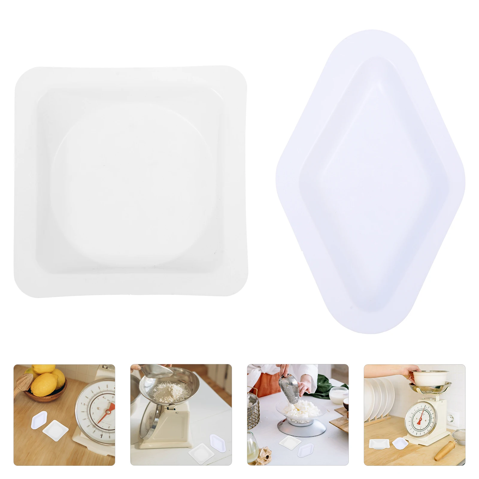 100 قطعة أطباق وزنها مادة بلاستيكية صنعة ممتازة مريحة دقيقة قياس دقيق وزن المقالي #3