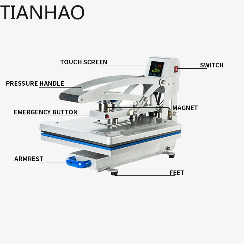 Direct Injection Heat Press Machine CK1702 Setable T-shirt Heat Press Machine 40*50cm Magnetic Semi-automatic Heat Transfer Mach