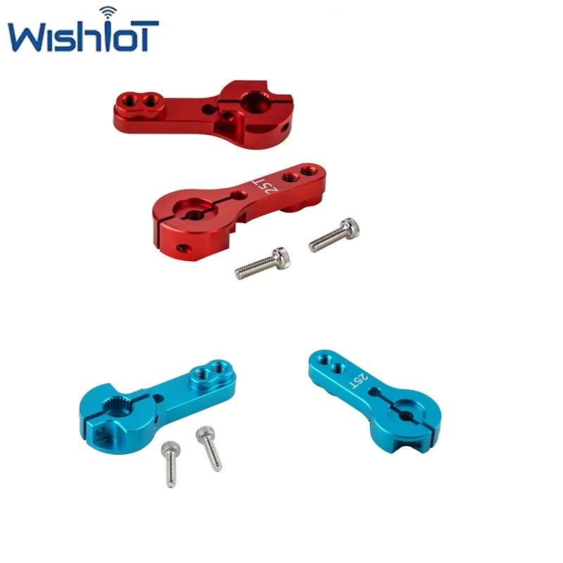 1/2PCS Red Aluminum Alloy Metal Servo Parts Steering Arm 25T Standard Servos Metal Swing Horn Arm