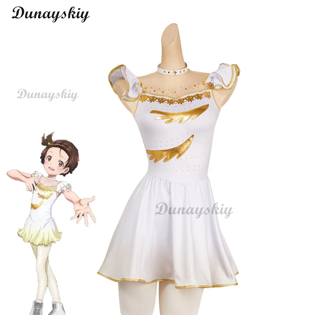 Anime Medalist Yuitsuka Inori Cosplay Dress Costume Pantyhose Outfits Wig Halloween Carnival Women Female White Skirt Party Suit