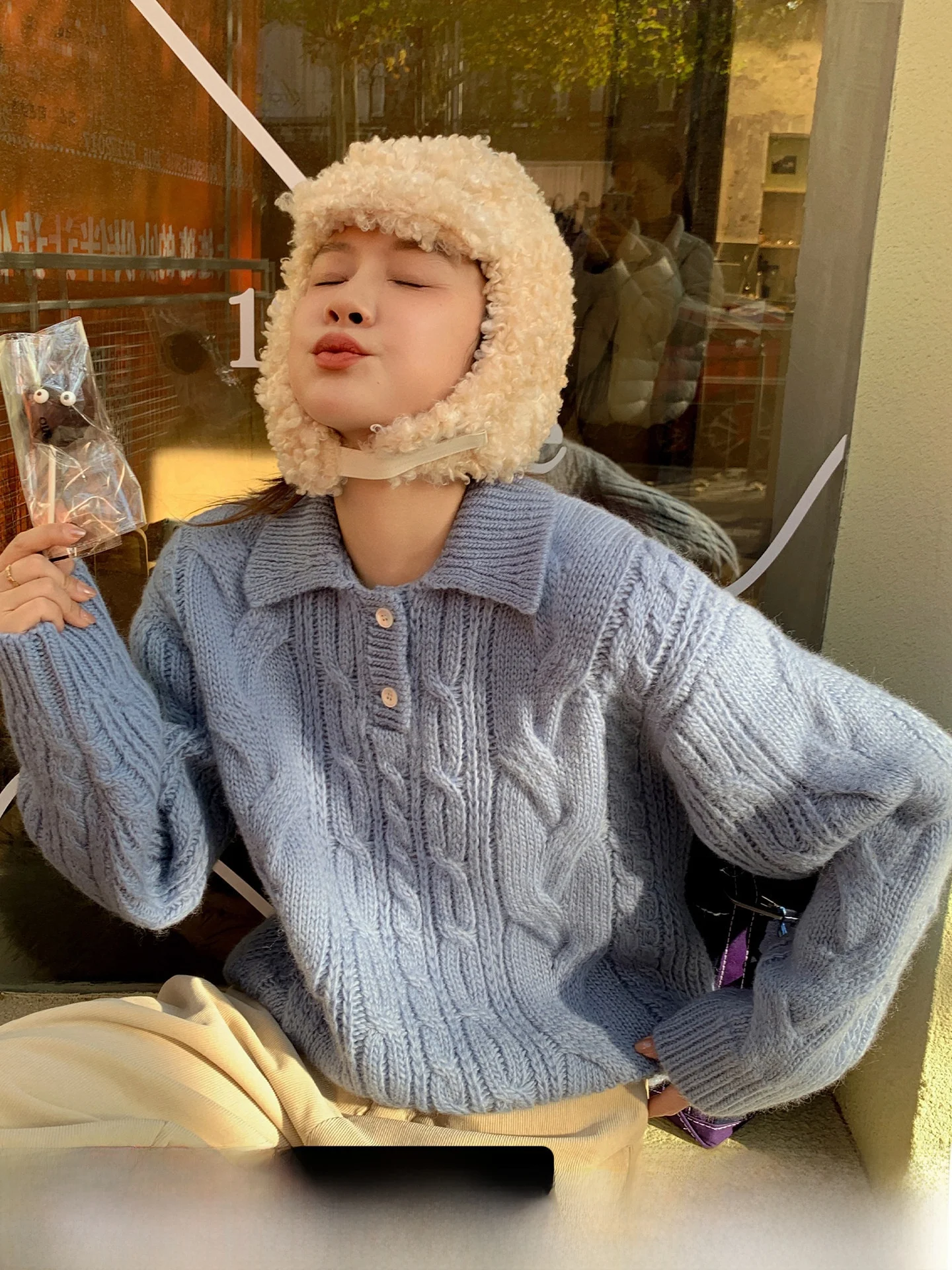 

Вязаный шерстяной свитер Liberlin Sisy с воротником, женский, повседневный, свободного кроя, осенне-зимний, новый, комфортный, универсальный топ