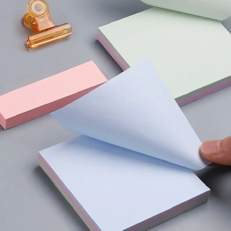 กระดาษโน๊ตติดกาวสี Morandi 100แผ่นจดบันทึกแผ่นจดบันทึกแผ่นจดบันทึกแผ่นทำเครื่องหมายเครื่องเขียนสำนักงานโรงเรียน
