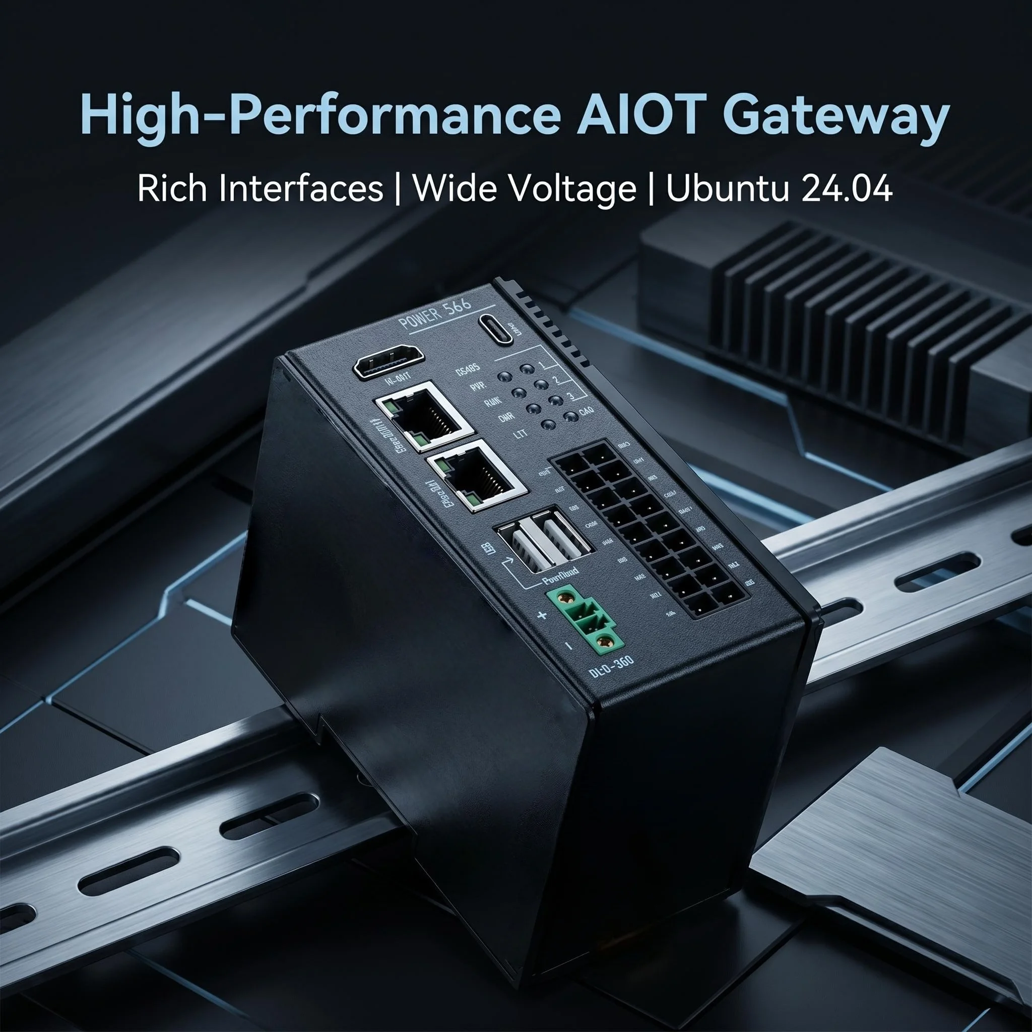 TM-CP3B-P Gateway Industrial, Ubuntu24.04 Open Source, With RS232 RS485 CAN DI DO AI AO, DIN Rail Embedded High Performance Edge