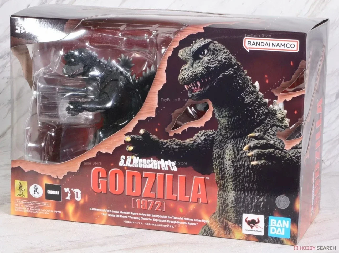 【In Stock】New Bandai Original Anime Figure S.H.MonsterArts Godzilla 1972 Action Figure Toy Kids Gift Collection Model Ornament