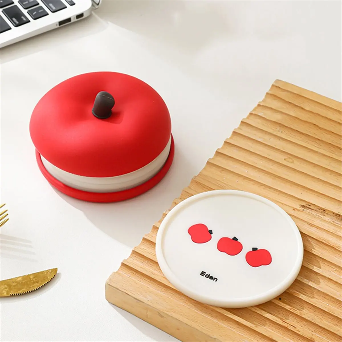 Oct Sale Silicone Fruit Shape Coasters Set Anti Scald Anti-Fouling Cup Mat Stackable Reusable Decorative Placemats Tableware