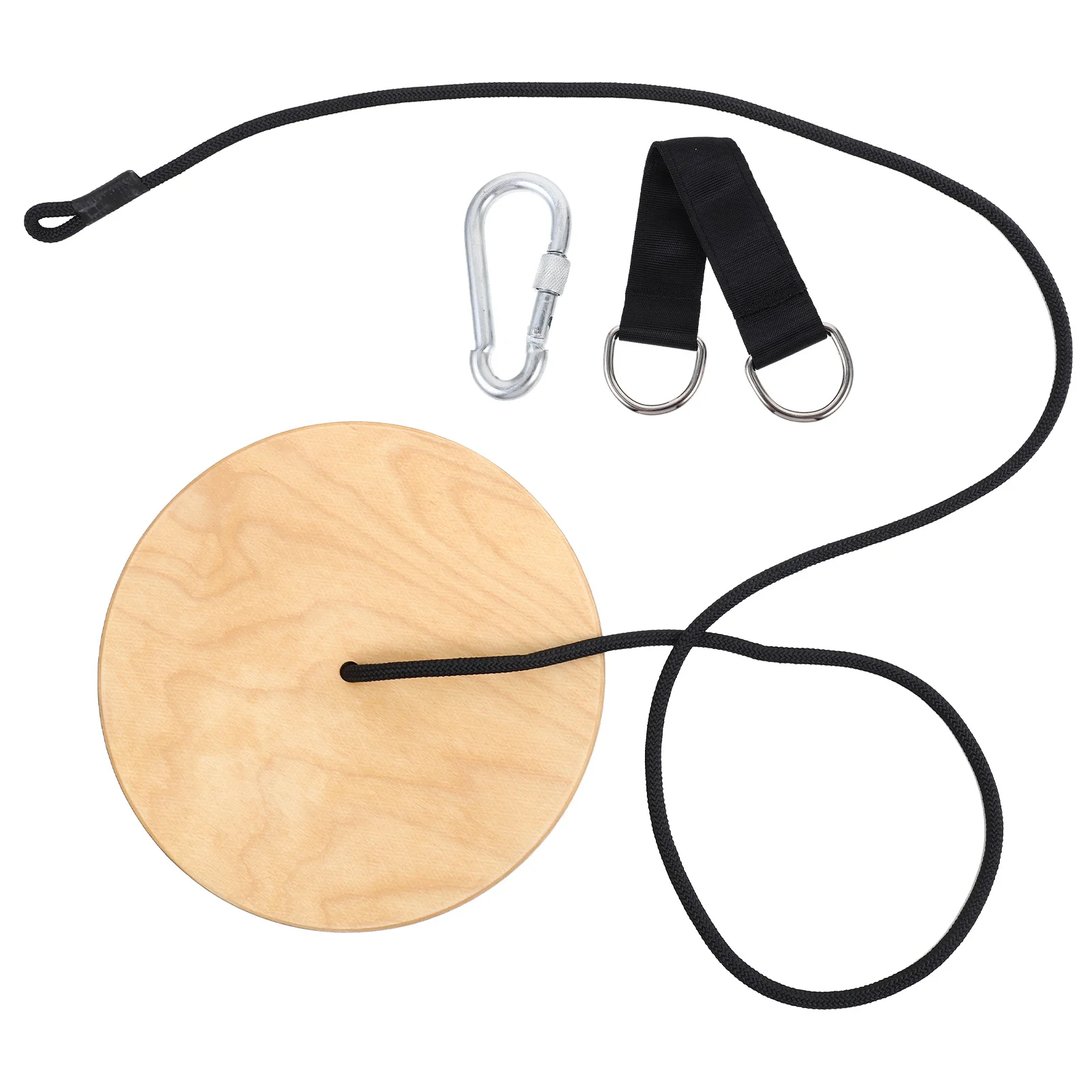 Columpio de disco de madera para niños, asiento de columpio grueso de alta resistencia con soporte de carga para exteriores, diseño curvo resistente