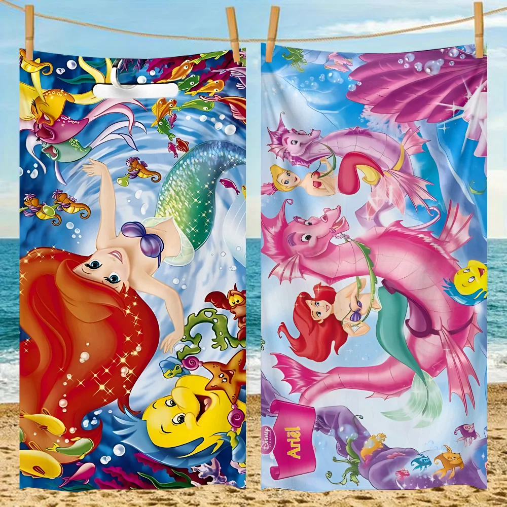 Mermaid Princess Beach Towel Microfiber Sand Free Quick Dry Soft Sandproof Pool Towels Gift for Women Travel Gym Shower Camping