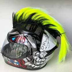 Mohawk Helm Pruik Motorhelm Decoraties Pruiken Hankam Motorcross Full Face Off Road Helm Decoratie Haar Sticker Plak