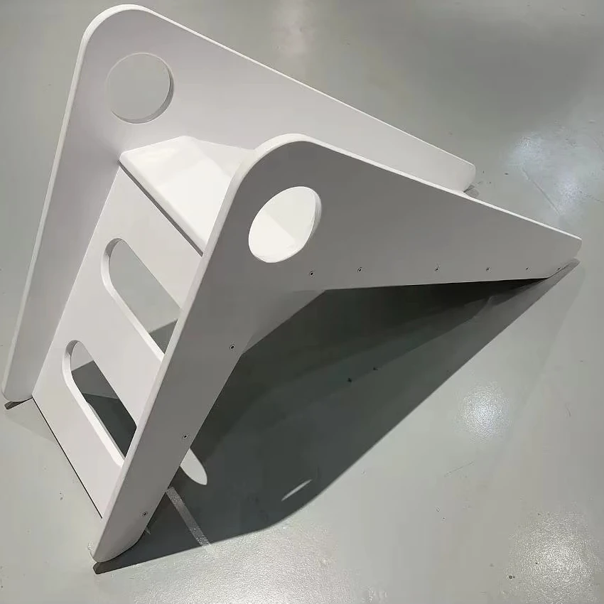 

Best White Wooden Kids Slides Indoor Outdoor Light Smooth Soft Play Equipment Slides for Kids Room Indoor Hire Baby Slide