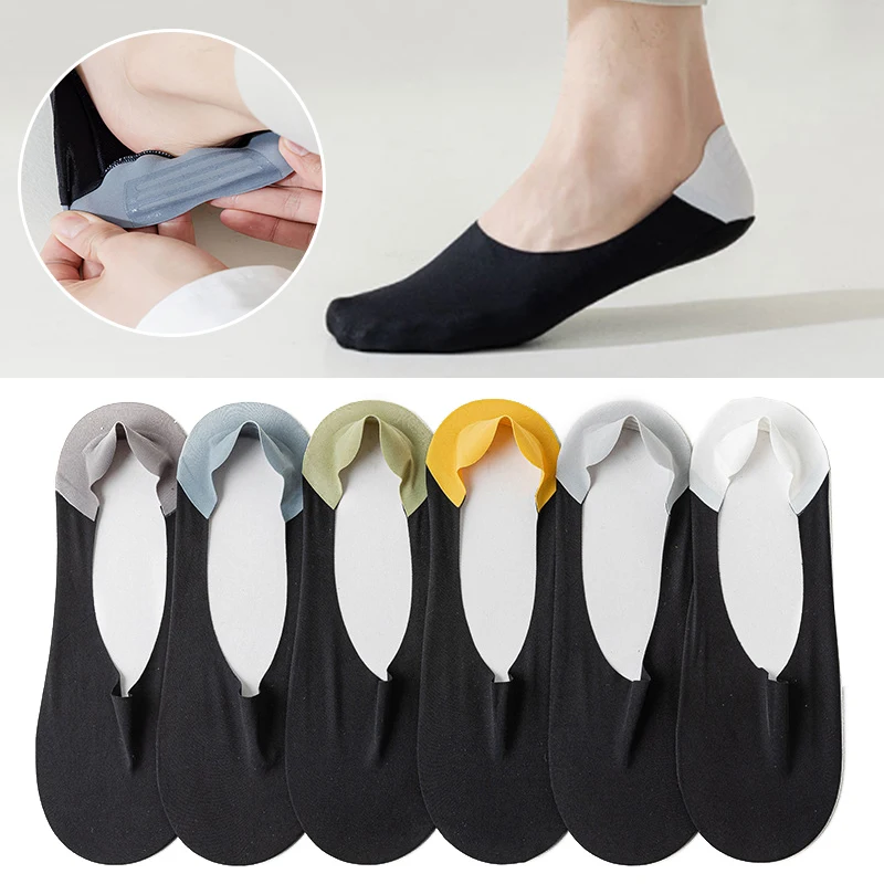 

Ice Silk Invisible Socks For Men Socks Non-slip Business Boat Socks Summer Breathable Calcetines Hombre носки мужские meia