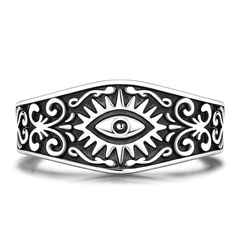 Original 925 Sterling Silver Vintage Floral Eye Open Rings For Women Girls Jewelry Birthday Anniversary Gifts