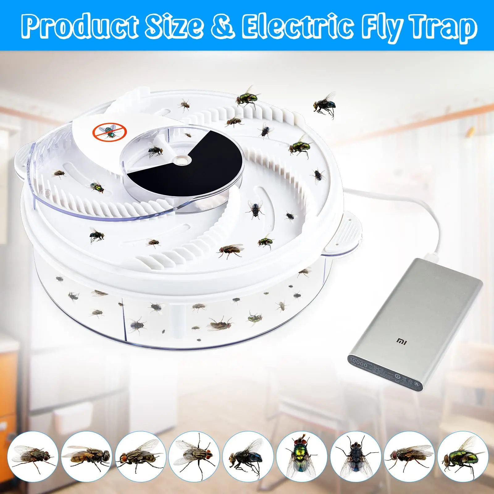 Upgraded Version USB Flytrap Automatic Pest Catcher Fly Killer Electric Fly Trap Device Insect Pest Reject Control Catcher