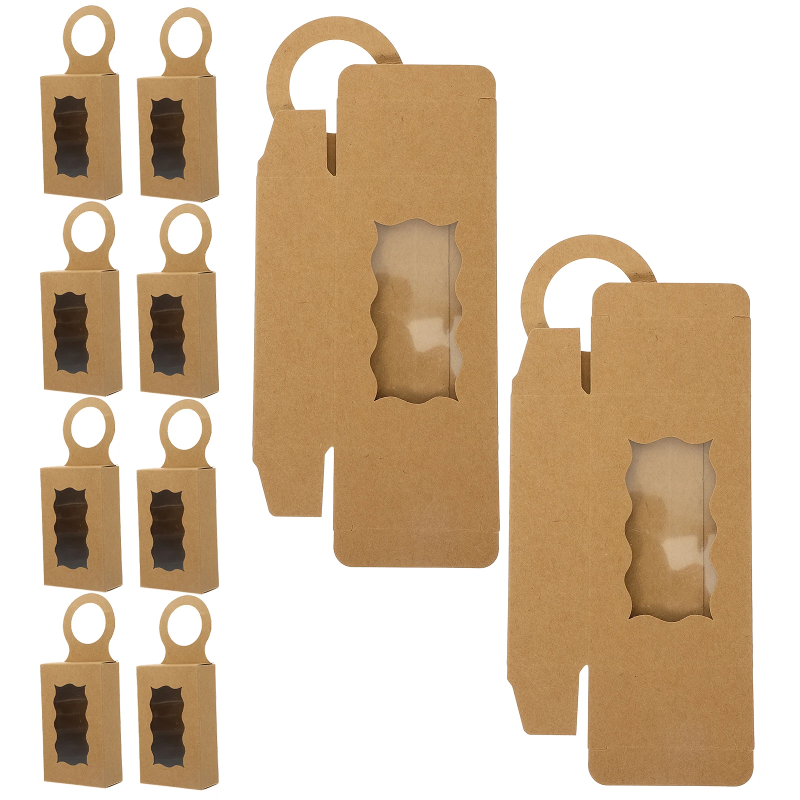 

25pcs Wine Bottle Hook Boxes 9x9x3cm Heart Window Gift Packaging Decorative Storage Case for Jewelry Accessories