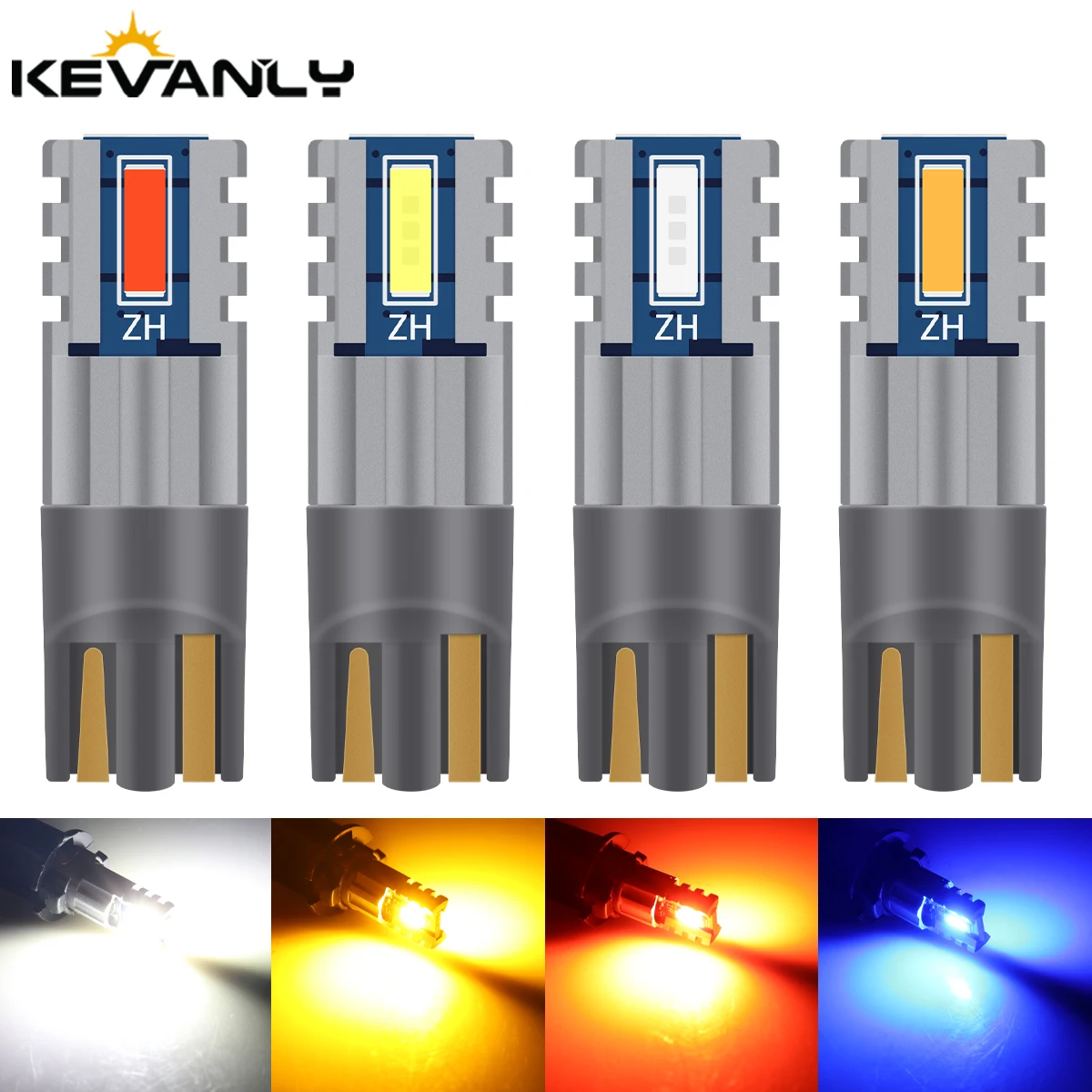 

2Pcs T10 W5W Led Bulb Super Bright 5w5 194 168 2825 Side Lights Bulbs Interior Clearance License Plate Lamp 6000K White 12V-24V