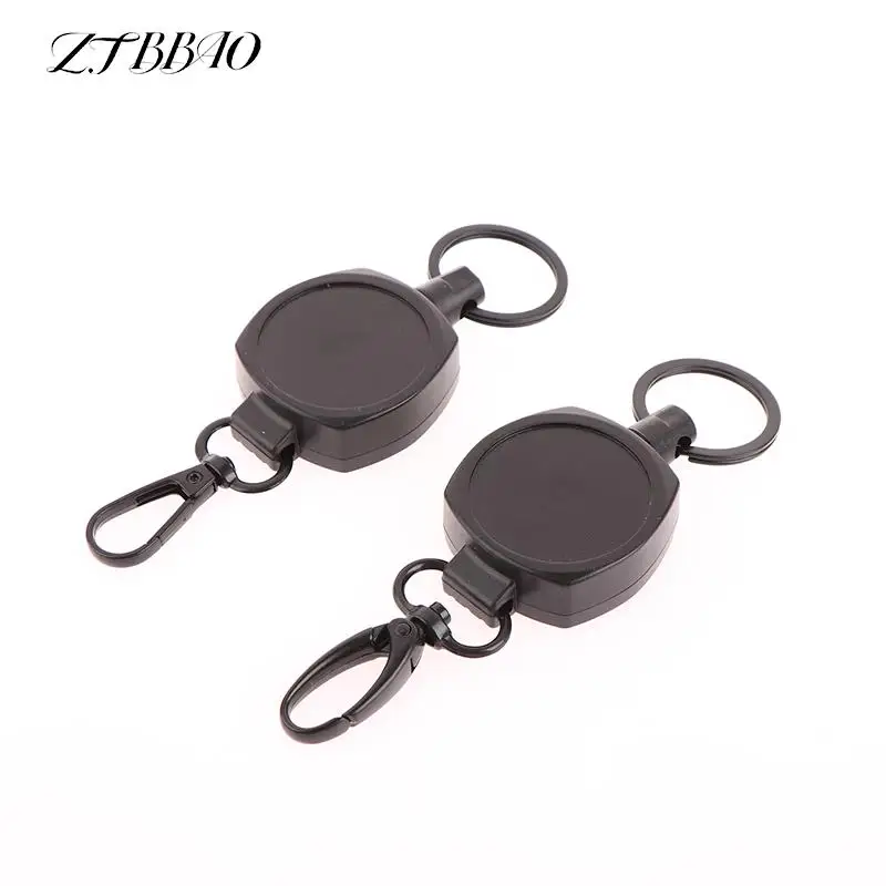 Outdoor Automatic Anti Lost ID Card Holder Retractable Wire Rope Luya Tactical Keychain Clip Pull Recoil Sporty Key Ring 