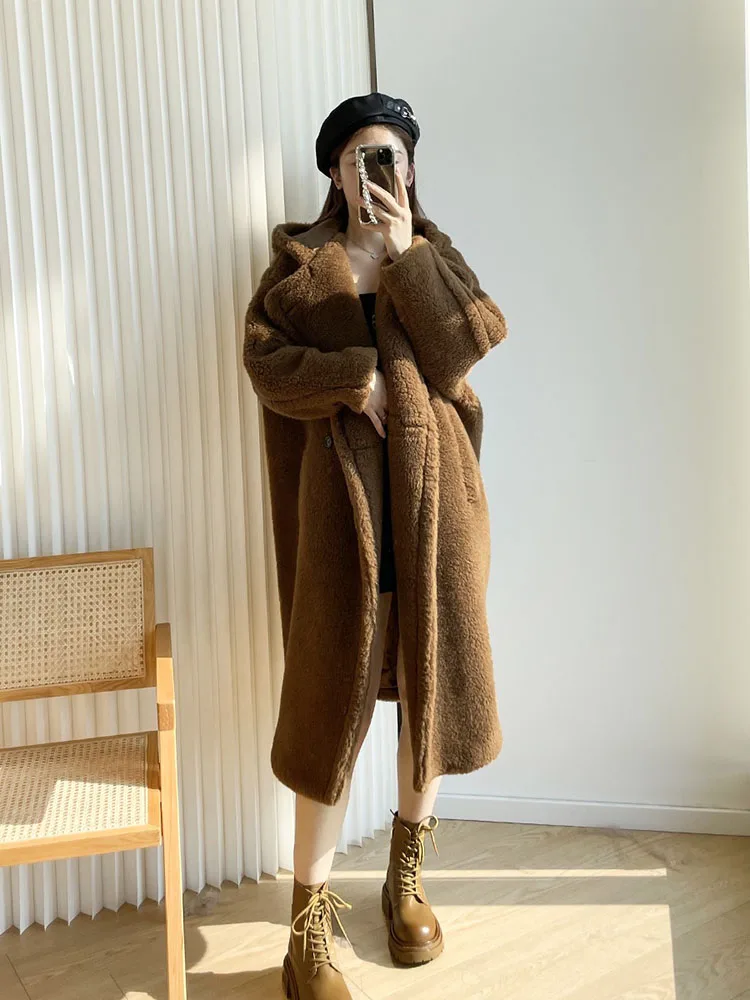 Fur Coat Women Luxury Brand 2022 Winter Thick Warm Parka Oversized Women Clothes Hooded High Quality