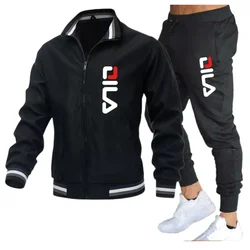 Veste et pantalon de sport trempés pour hommes, survêtement sportif, vêtements de mode masculins, survêtement de marque, printemps, automne, nouveau, ensemble de 2 pièces