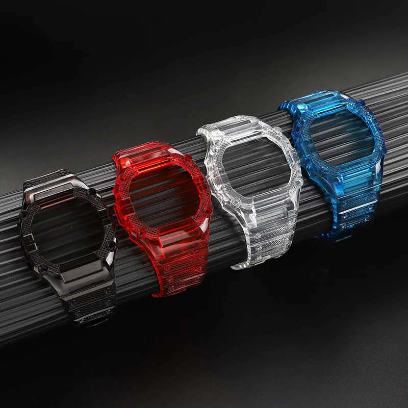 dw5600 прозрачный резиновый ремешок безель для Casio G-SHOCK DW-5600 GW-M5610 ТПУ спортивный водонепроницаемый сменный ремешок для часов защитный чехол