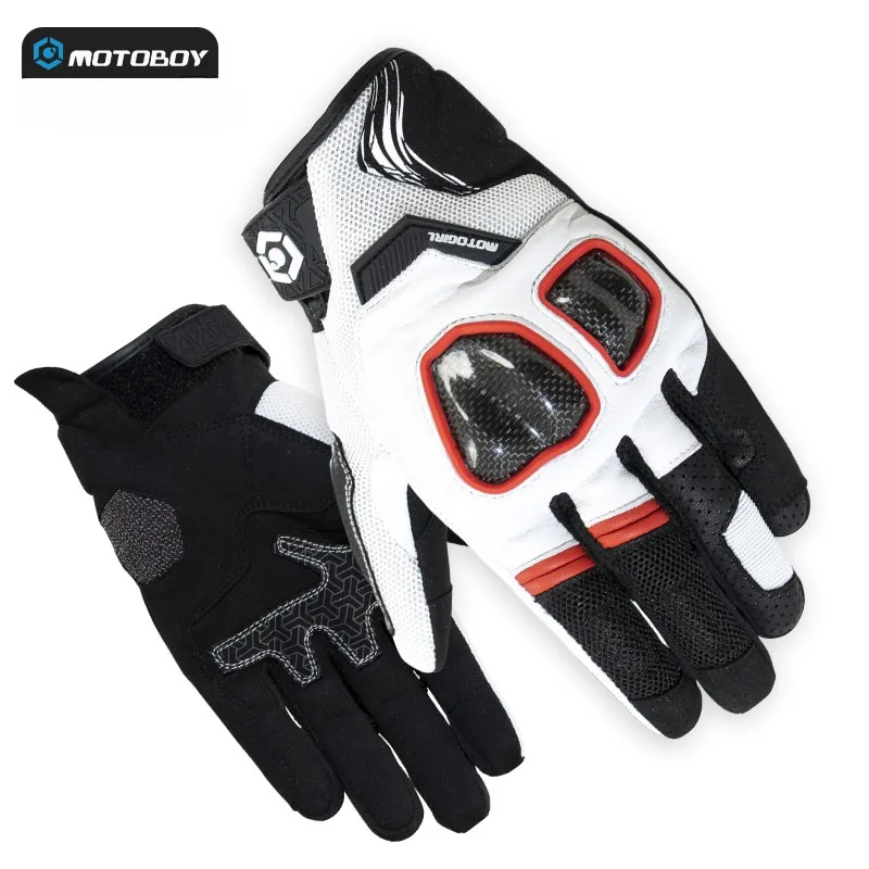 

Motoboy Motorcycle Gloves Women's Carbon Fiber Rider Anti-fall Racing Full Finger Gloves Summer Breathable Touch Screen Gloves