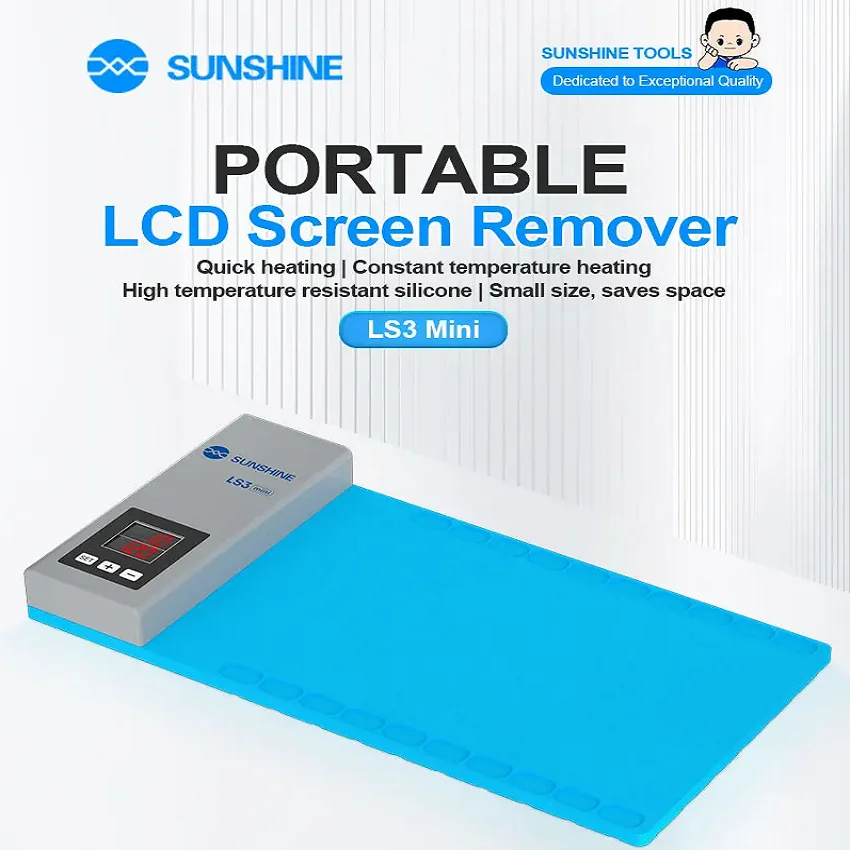 SUNSHINE Portable LS3 Mini LCD Screen Remover High Temperature Resistant Silicone Pad for Phone Tablet Screen Below 10.5 Inches