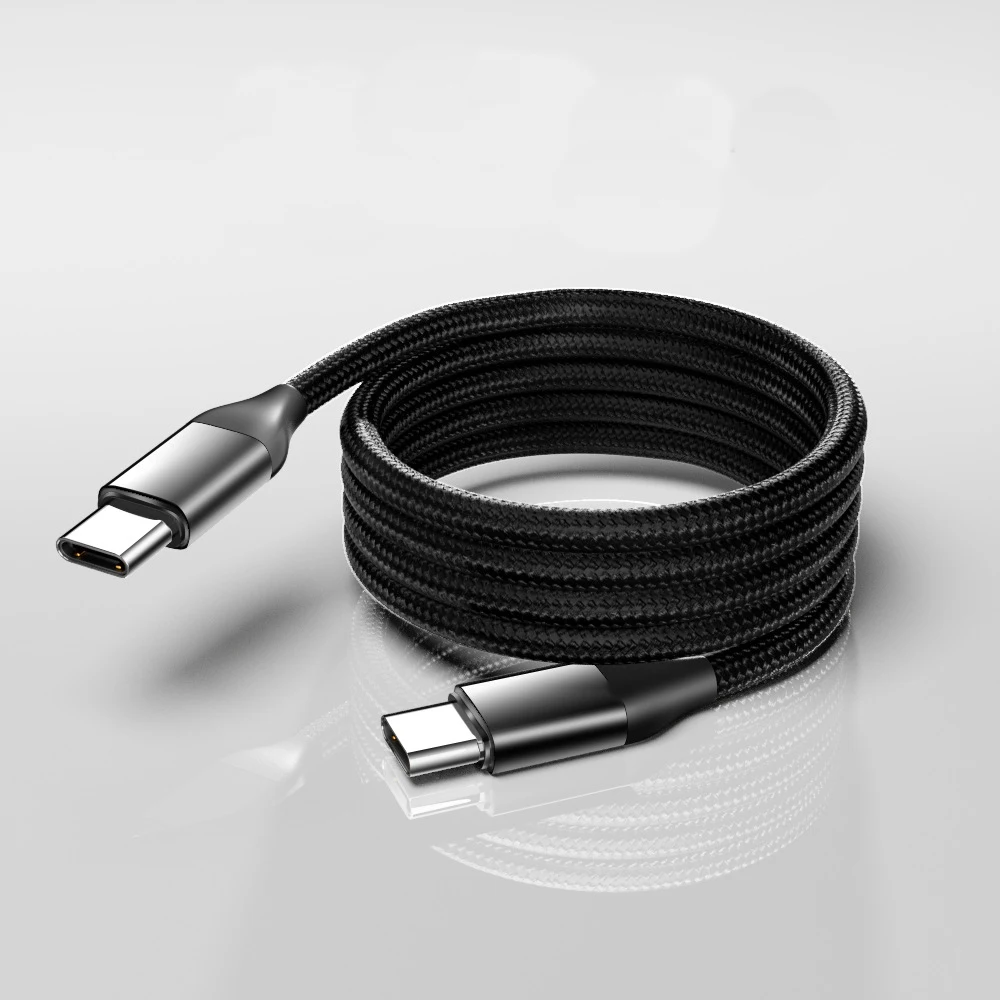 Магнитный кабель для быстрой зарядки USB-C, 240 Вт, плетеный, выдвижной, с защитой от запутывания, для ноутбука iPhone, Huawei, автомобильные дорожные аксессуары